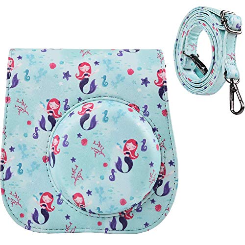 Protective & Portable Case Compatible with Fujifilm Instax Mini 9 8 8+ Instant Film Camera with Accessory Pocket and Adjustable Strap - Mermaid by SAIKA - Thumbnail 3