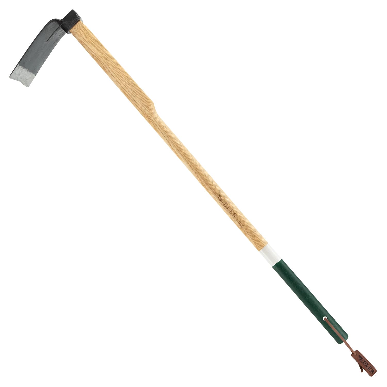 ADLER Zappa da giardino – 105/135 cm, manico in frassino FSC®, acciaio forgiato C45, foglio 180 x 120 mm, zappa Heilbronner, robusta e durevole, ideale per allentare i pavimenti (bianco/verde, M