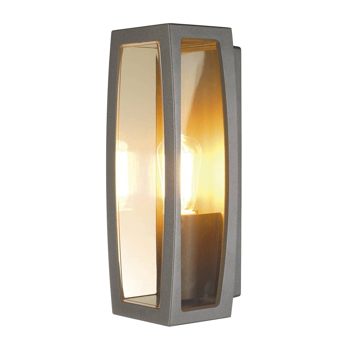 SLV MERIDIAN BOX |Wandlampe für die effektvolle Außenbeleuchtung von Wänden und Hauseingang, LED Strahler, Wandleuchte, Aussenleuchte, Wegeleuchte | E27, IP54