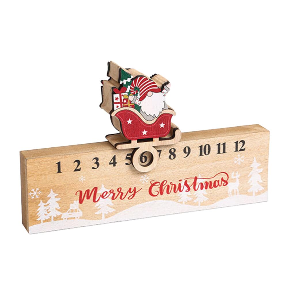 Christmas Wooden Calendar Christmas Santa Claus Calendar Advent Festival Advent Adult Wood, Assorted Color, 20X11CM