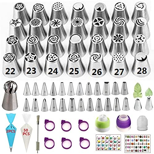 Russian Piping Tips Set Cake Decorating Supplies Kit Flower Frosting Tips 12 Icing Nozzles 2 Couplers Leaf 1 Silicone Bag 10 Pastry Baking Bags 3681116f A48a 48b6 925d 95b8a66874b7.6fe904428ee93e4a6d8268b9c11cee4e