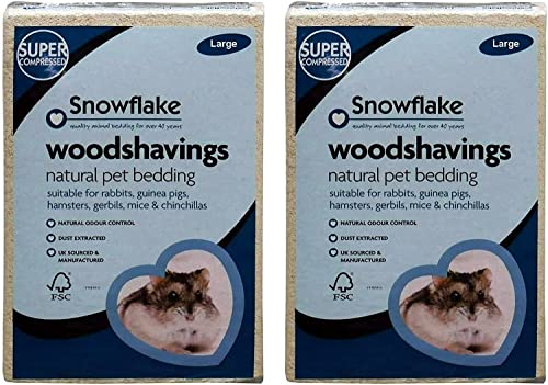 DEALS ON DEAL Large Wood Shavings Super Absorbent| Snowflake Wood shavings Pet Bedding | Woodshavings Animal Bedding for Rabbit rats Hamster Guinea Pig Mouse gerbil mice & chinchillas 2.8KG x2