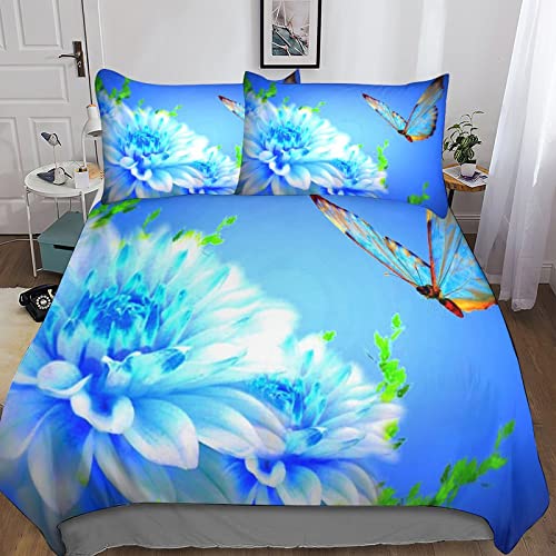 Parure de lit papillon enfant double couette confortable zippée 3D - 2