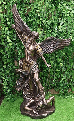 Ebros Gift 45" Tall Grand Saint Michael The Archangel Slaying Satan Lucifer Statue Inspired By Guido Reni San Miguel Large Sculpture Religious Christian Catholic Orthodox Angel Commander Of God's Army #TOP13
