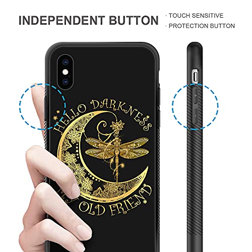 Coque iPhone Xs Max antidérapant protection rigide polycarbonate antichoc lune libellule