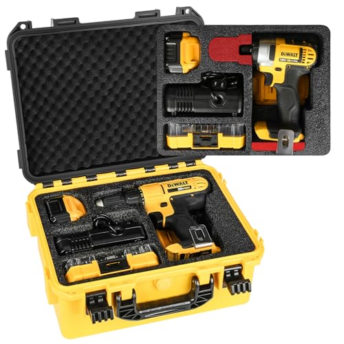 Case Storage for Dewalt Cordless Drill/Impact Driver Set - Waterproof Hard Tool Box for Dewalt Taladro, Power Tool Kit Bag for 20V Max Drill Set | Impact Driver/Battery/Charger (Case Only)