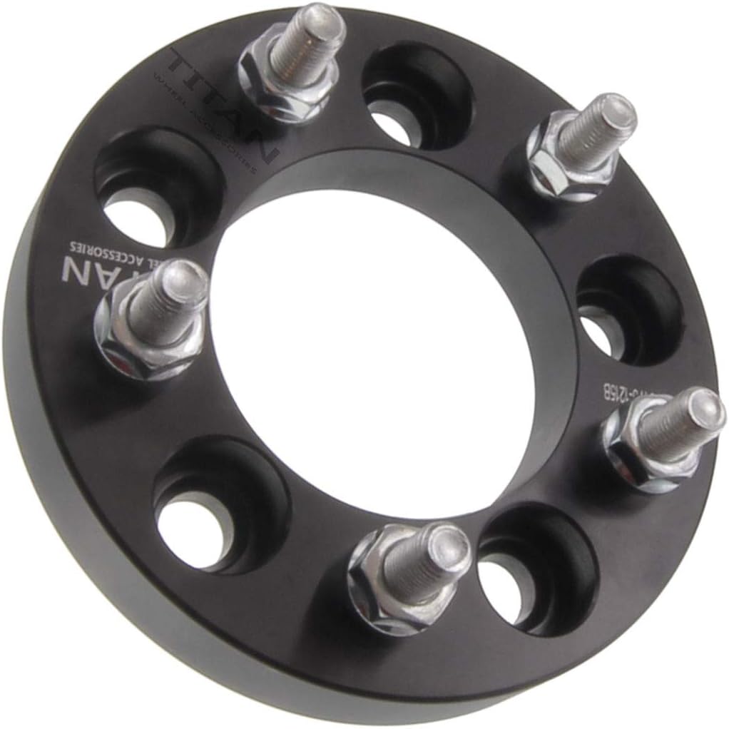 1" 5x4.75 Wheel Spacers - Fits Corvette Camaro Fits Pontiac Firebird S10 Blazer S15 Jimmy - 1 Inch (25mm), 5x120, 12x1.5 Studs - Pair of 2 - Black