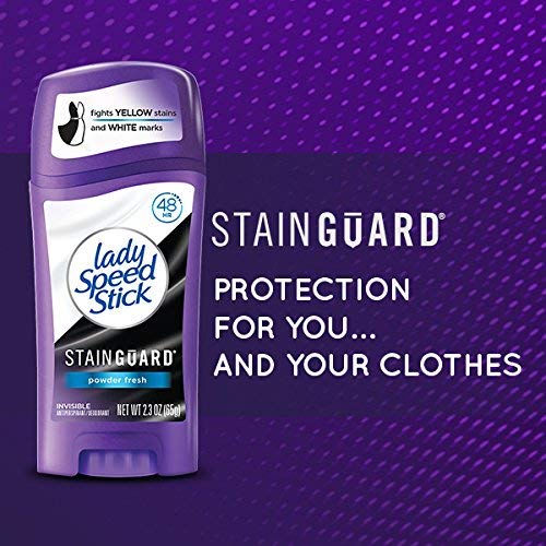Lady Speed Stick Stainguard Antiperspirant Deodorant, Powder Fresh, 2.3 oz, 4 Pack