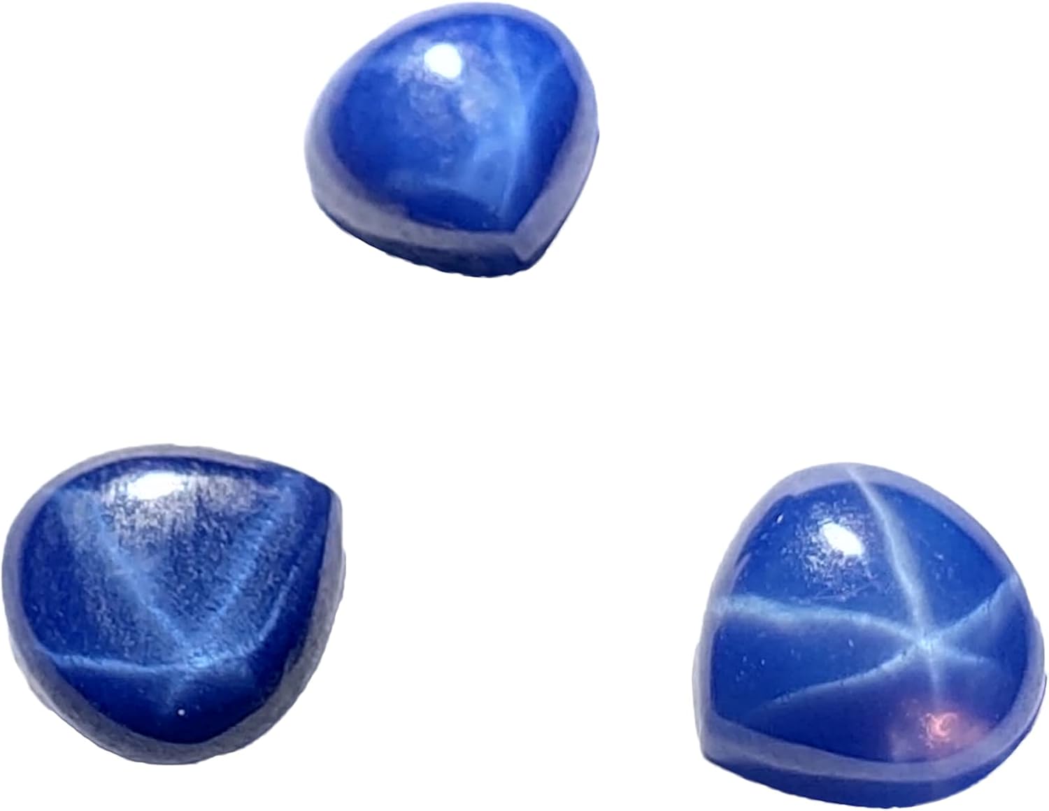 Natural 6 Rays Precious Star Blue Sapphire Loose Gemstones Lot Mix Cabochon Blue Star Sapphire…