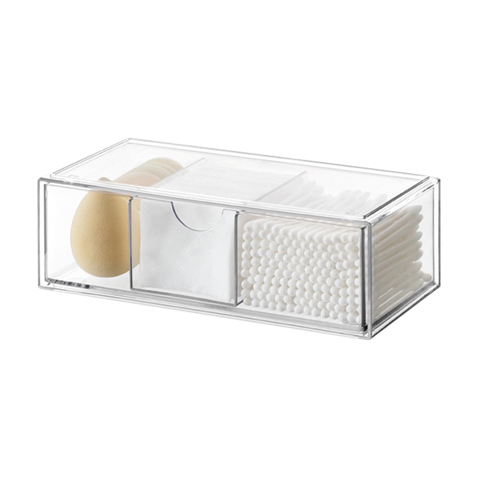 Tsophreniq Practical Storage Container with Dividers Functional Stackable Drawer Container for Beauty and Jewelry Supply Box