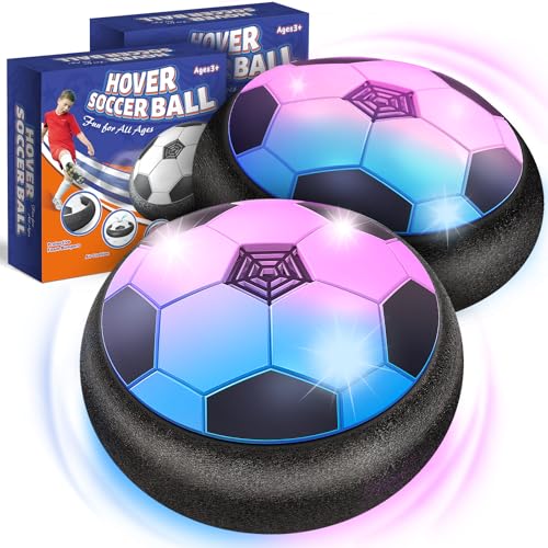 Image of Officygnet 2 Pack Hover Soccer Ball Toys Gifts for 5, 6,7, 8-12 Year Old Boys, Indoor Boys Toys Age 6-8, Light-Up Soccer Ball Games for Kids 4-6, Ideal Christmas Birthday Sports Gifts for Kids