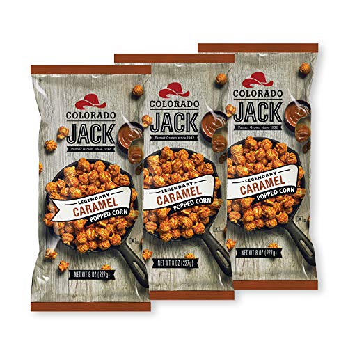 gourmet caramel popcorn - Colorado Jack Gourmet Popcorn, Caramel (3- 8 Oz. bags): Made with Real Butter and Vanilla Bean, Farmer Grown