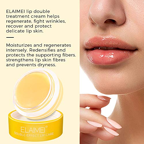 Lip Sleeping Mask, Lip Scrub Mask With Double Effect, Repair Lip Mask For Dry, Cracked Lips, Lip Moisturizer For Lip Treatment Care, Lip Repair Balm (Orange) #TOP1