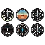 Timethink 6 Piece Aircraft Instrument Coasters Modern Flight Instruments Acrylic Funny Aviation Coasters Set for Drinks Home Bar Decor Aviator Pilot Gift -4 Inch