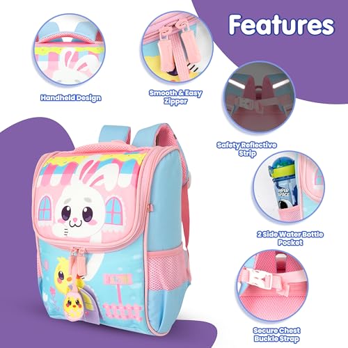 Image of Storite School Bag forKids 8L (2-5 Years)| Cute Bunny Design Lightweight Toddler Backpack| Nursery & Preschool Cartoon Backpack with Front Pocket