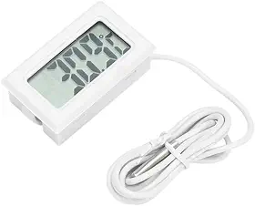Jullynice Mini termômetro portátil conveniente para geladeira, geladeira, termômetro digital, temperatura do medidor de umidade - 50 ~ 110 °C, recipiente para garrafa de vinho branco
