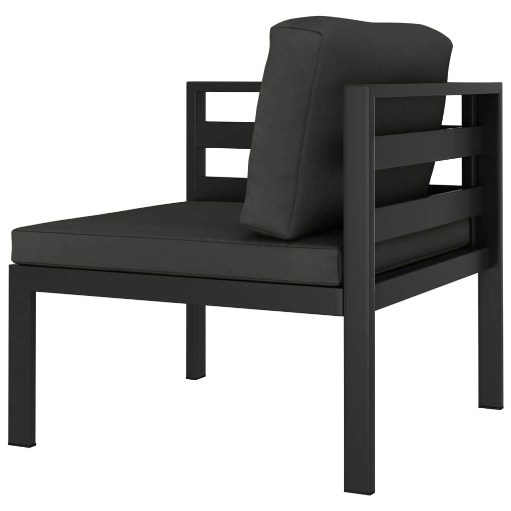 Juego de muebles de jardín modulares de aluminio, antracita, 8 sofás esquineros, incluye cojines de asiento y respaldo, muebles para terraza, porche y jardín