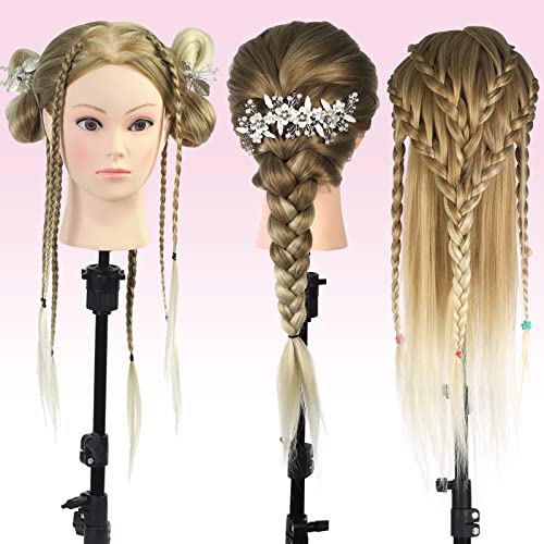 Neverland Beauty Styling Head Training Head, 26 inch Doll Head for Hairdressers Cosmetology Mannequin Head with Eyelashes - Image 4