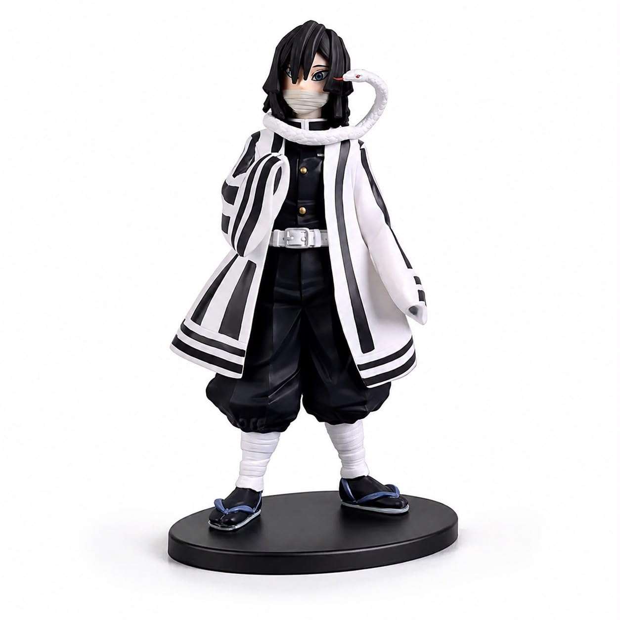 Demon Slayer Obanai Iguro PVC Action Figure Figurine | Perching Snake Detail, Black & White Outfit, Collector's Figure, Anime Character, Display Base Included-image-17