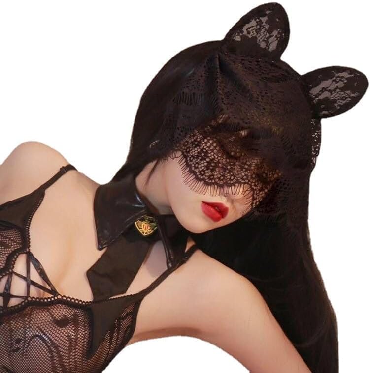 Sexy Lace Women Veil Black Rabbit Ear Headwear Masquerade Holiday Parties Hollowed Mask Girlfriend Halloween Cosplay - Image 4