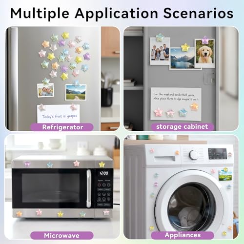 Imanes decorativos de estrella 3D para refrigerador, 24 pcs miniatura 5