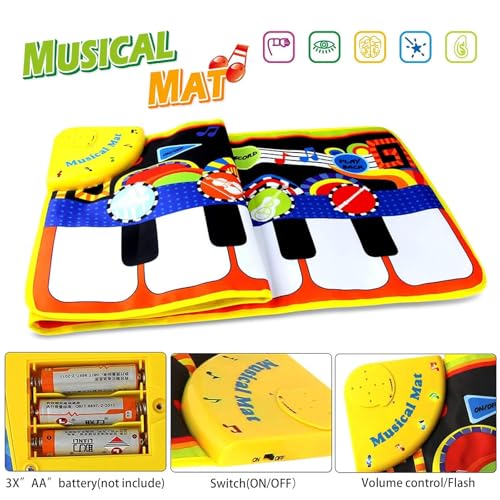 image for Cyiecw Piano Mat, Toddler Toys Musical Mat with 25 Music Sounds Floor 