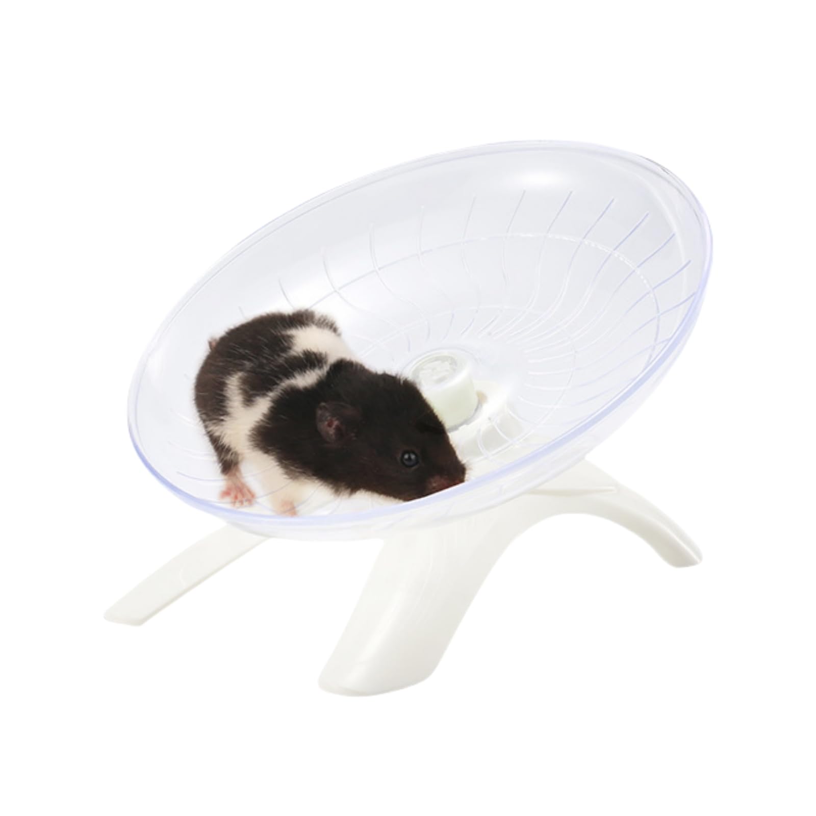 1Pc Wear Resistant Silent Hamster Wheel Non Slip Hamster Flying Saucer Quiet Stable Pets Exercise Running Wheel for Hamsters Gerbils Mice (White) — image 1