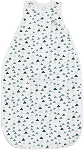 Ecolino Adjustable Organic Cotton Baby Sleeping Bag, Wearable Blanket by Woolino. Universal Size Sleep Bag Sack for Infant to Toddler, Fits 2 Months - 2 Years, TOG 1, Triangles