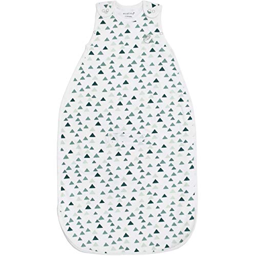 Ecolino Adjustable Organic Cotton Baby Sleeping Bag, Wearable Blanket By Woolino. Universal Size Sleep Bag Sack For Infant To Toddler, Fits 2 Months - 2 Years, Tog 1, Triangles #TOP22