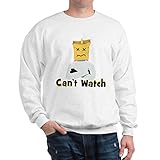 CafePress Sweatshirt Emoji Einhorn Can't Classic Rundhalsausschnitt Gr. S, weiß