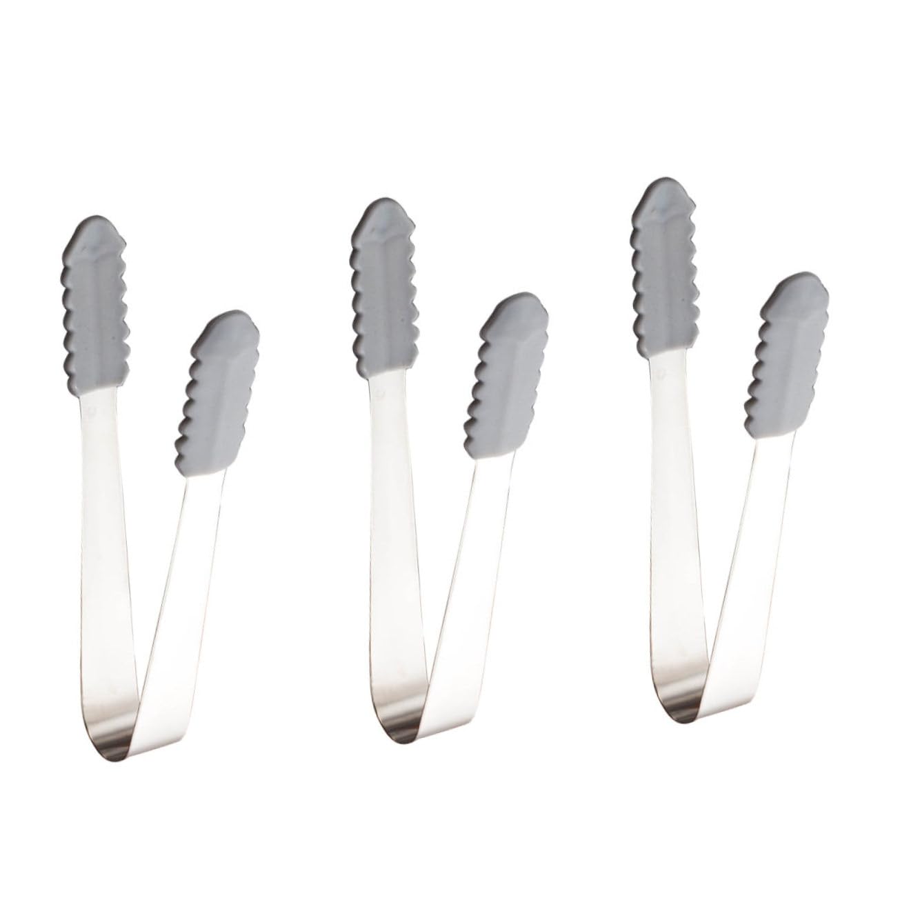 Cabilock 3PCS Stainless Steel Food Serving Tongs Multifunctional Ice Cube Clips with Toothed Design for Sugar Slices and More for Parties and Daily Use