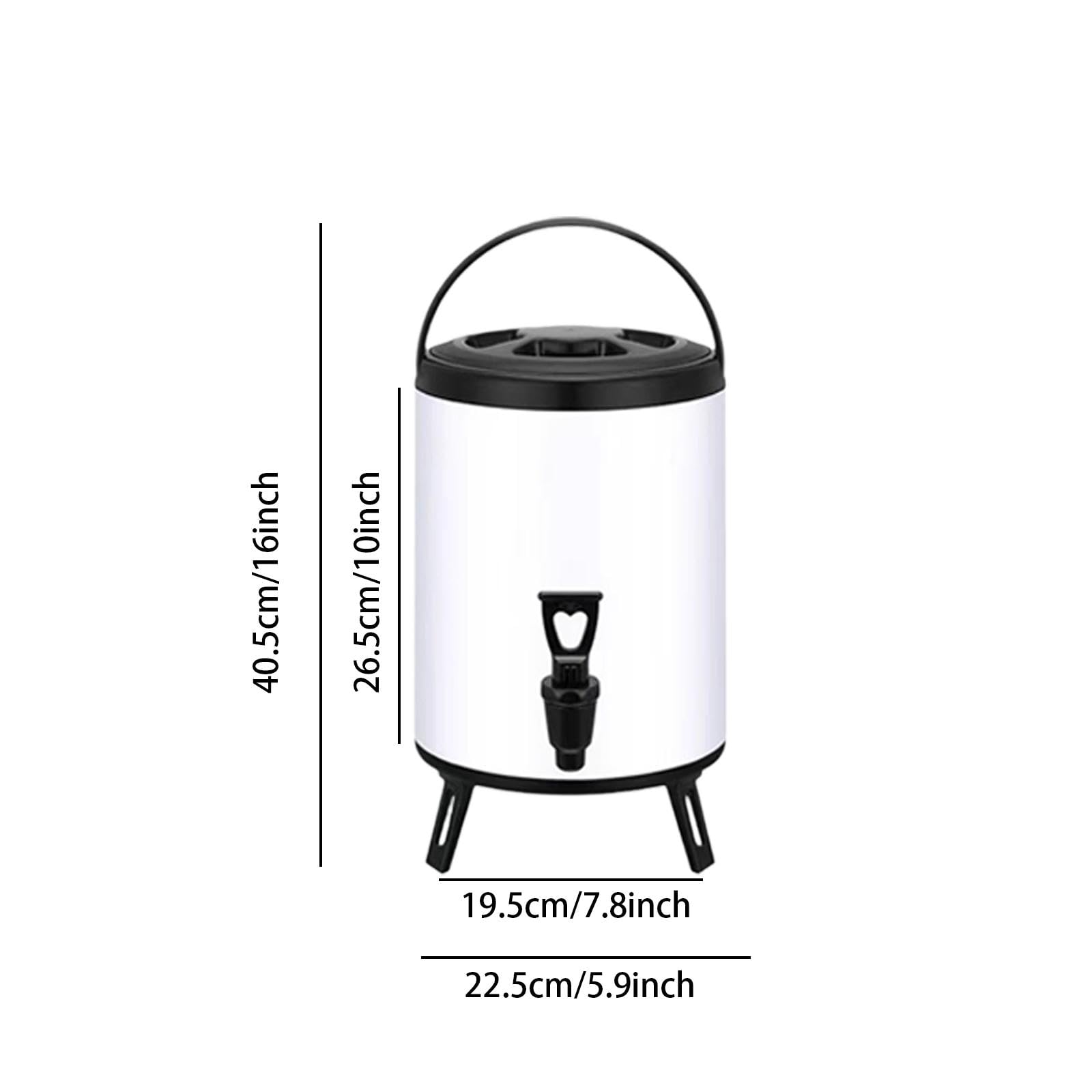 Dispensador de Bebidas de Doble Capa con Aislamiento Térmico, de Acero Inoxidable, para Bebidas Frías Y Calientes, con Asa Reforzada. Ideal para, tal como se describe, 10l