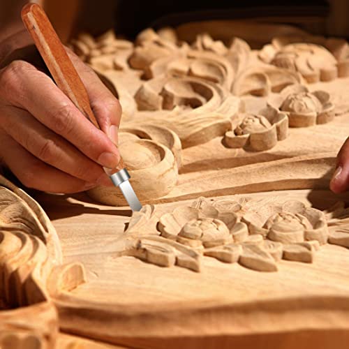 image for Wood Carving Tools, Adevena 12 Set SK2 Carbon Steel Sculpting Knife Ki