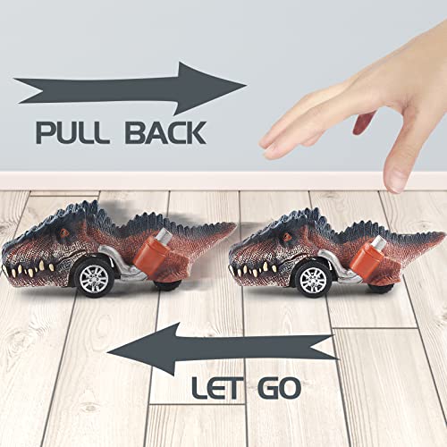 DINOBROS Dinosaur Toys for Kids 3-5, Pull Back Dinosaur Cars for 3 4 5 6 7 Year Old Boys Girls 6 Pack Dino Toys Gifts for Toddlers