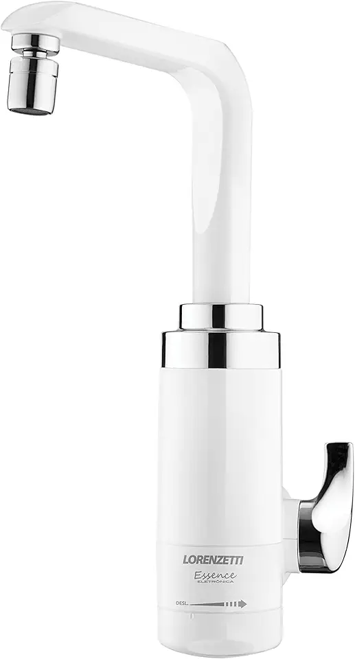 Torneira Elétrica Essence Parede Eletrônica Branco/Cromado 5500W 220V~ Lorenzetti