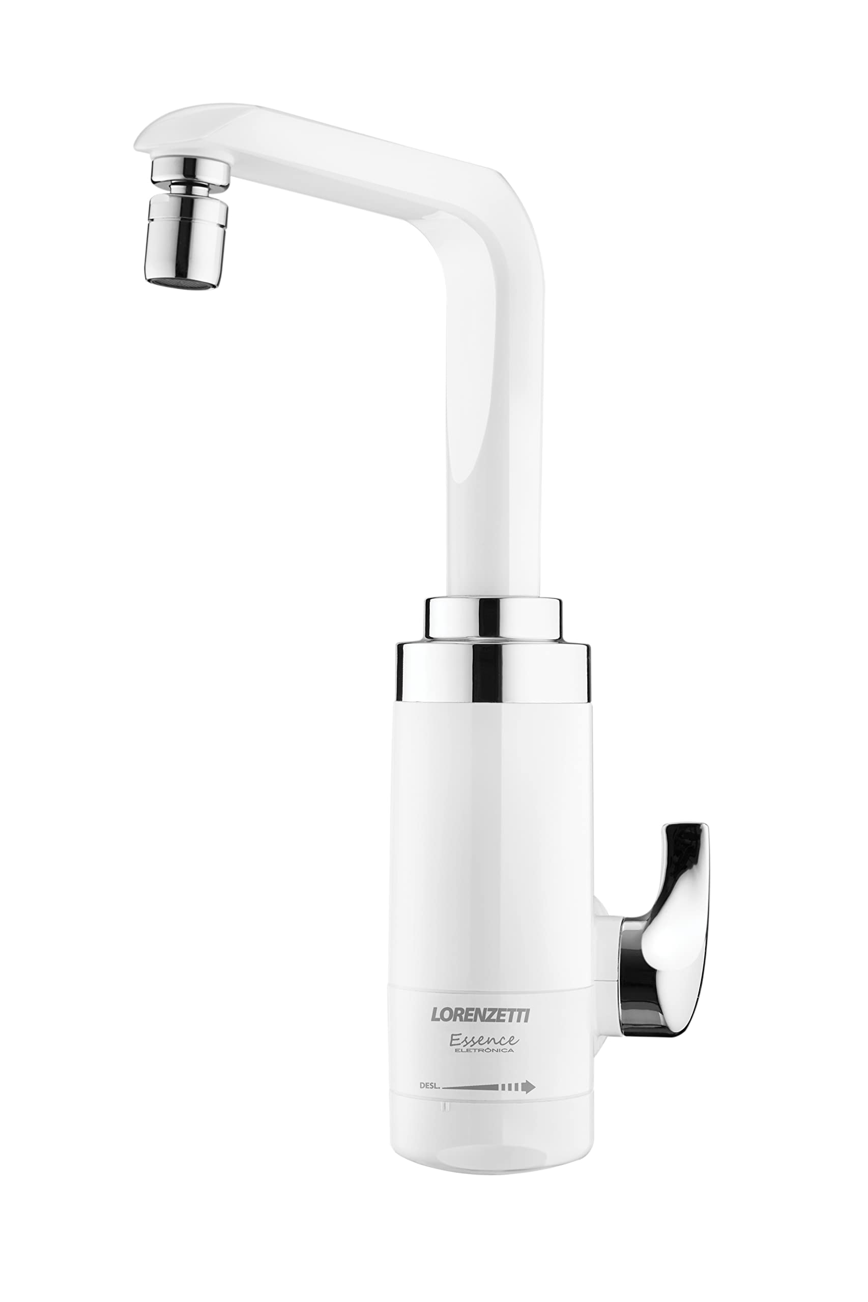 Torneira Elétrica Essence Parede Eletrônica Branco/Cromado 5500W 220V~ Lorenzetti
