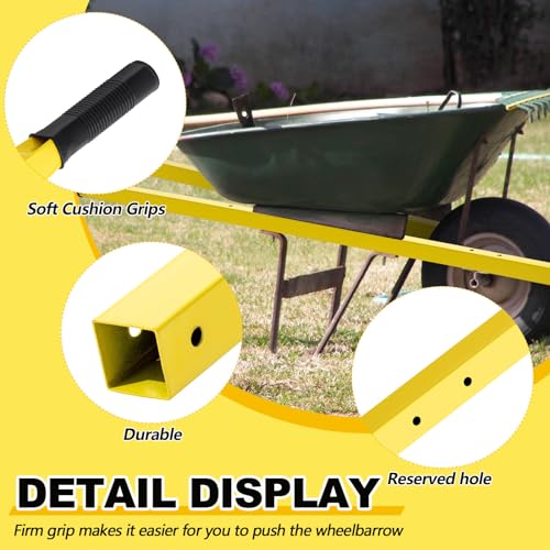 image for Gisafai 1 Pair Wheelbarrow Replacement Handles Kit 60 Inches Metal Whe