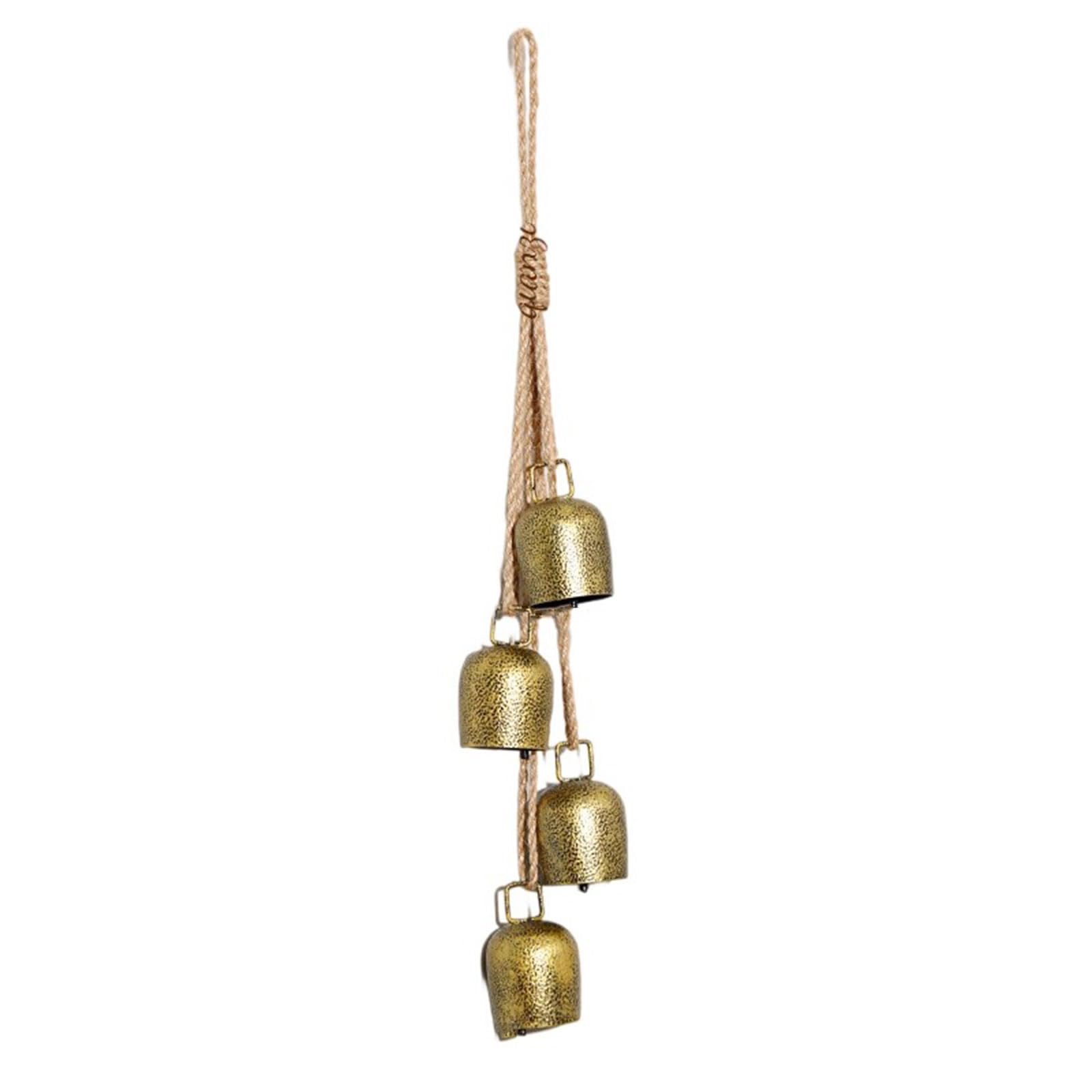 yanwuwa Vintage-Inspired Troubled Metal Bells With Cord For Cyclical Holiday Home Accent Old Encouraged Christmas Toll