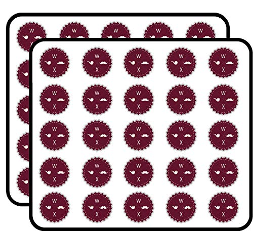 Hipster W X Mustache Sticker for Scrapbooking Waterproof Vinyl Stickers for Water Bottle, Laptop &...
