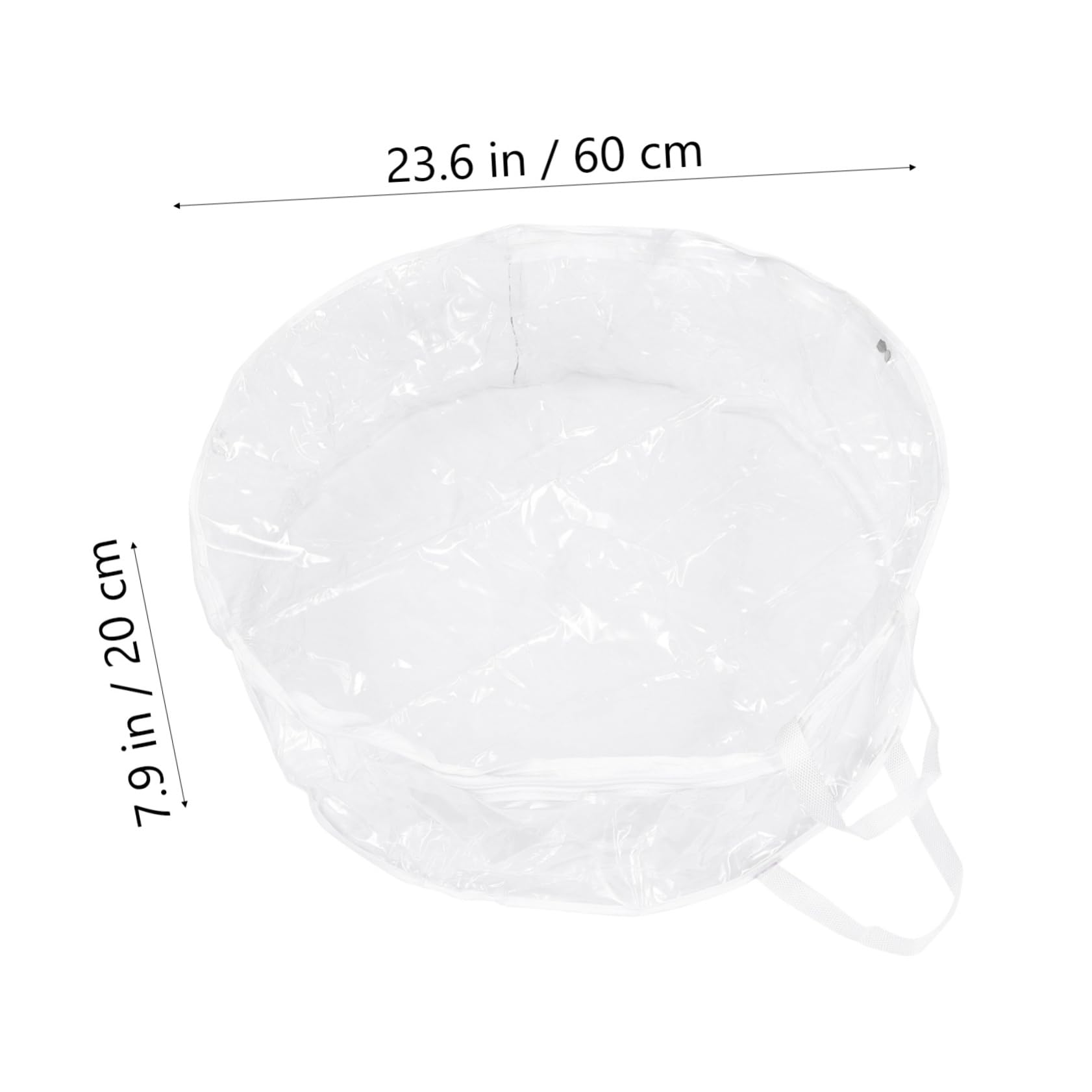 FONDOTIN 1pc Wreath Storage Bag Transparent Round Storage for Holiday Decor Portable Design for Xmas Wreaths Garland Organization