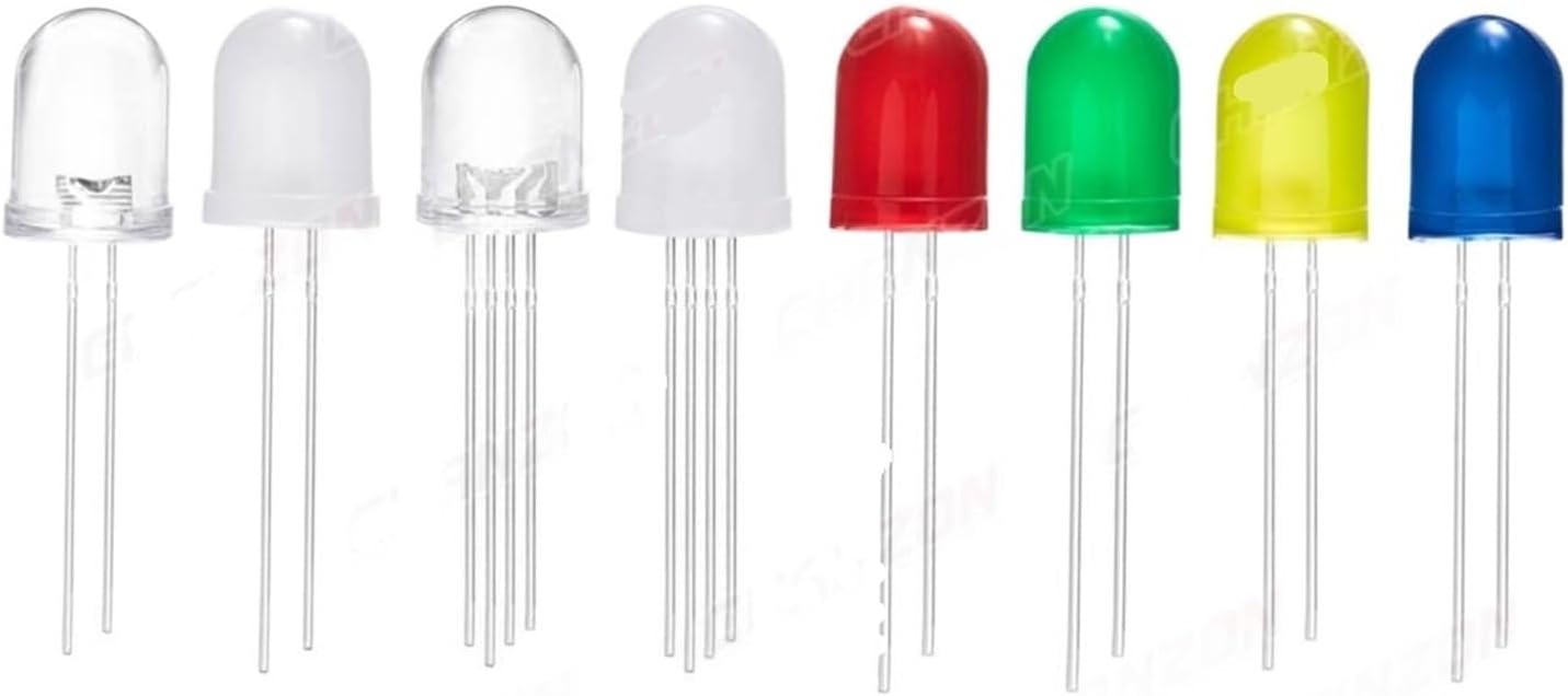 MeLphi 5 Pcs 10mm LED Diode White Red Green Blue Yellow RGB Tricolor Common Anode Cathode Multicolor DIY PCB Emitting Light Lamp Bulb (Color : Diffused Lens Yellow)