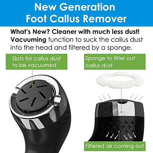 Vacto Electric Foot Callus Remover With Vacuum 13-In-1 Rechargeable Foot Scrubber Dead Skin Remover, Waterproof Foot File Pedicure Kit Tools With 2 Speed, Foot Care Kit With Led Battery Display #TOP1