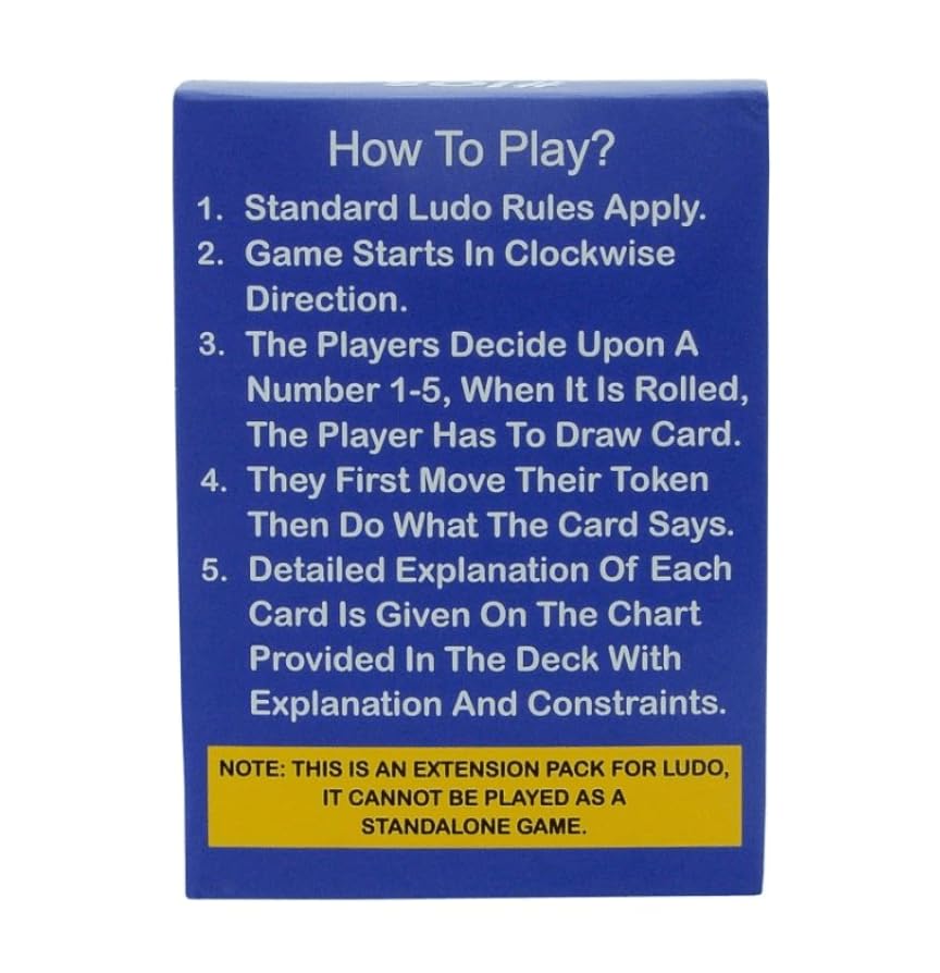 Image of Awestuffs Ludo on Steroids Party Card Game, Extension Pack, 48 Cards, for 2-4 Players, Ages 5+
