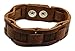 Sulla Breites braunes Lederarmband modisches Leder Armband Band mit Druckknöpfen handgemacht in Deutschland für das Handgelenk Armreif Für Männer und Frauen