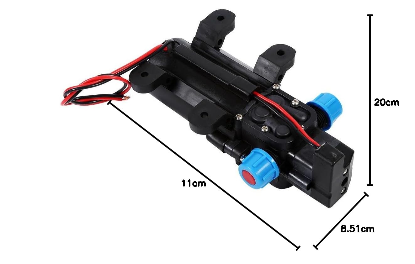 Pompa acqua ad alta pressione DC 12V 5L/min 60W Pompa acqua Diaframma Pompa Spruzzatore Automatico con Pinze per Barca da Piacere RV Camping car
