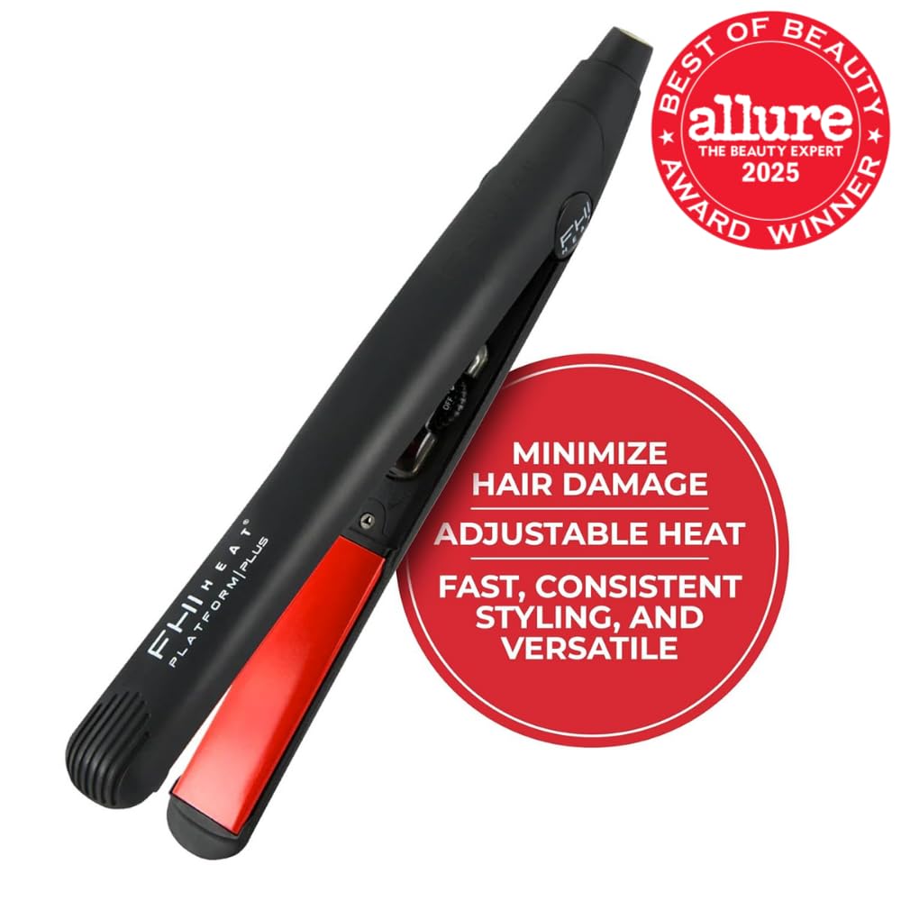 FHI HEAT Platform Plus Tourmaline Ceramic Professional Hair Styling Iron, 1-Inch