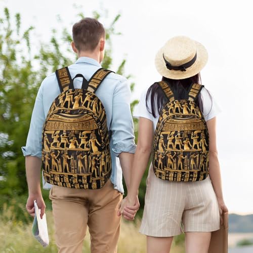 Mochila con estampado de jeroglíficos egipcios original con asas reforzadas de mano 6
