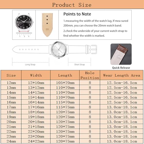 Quick Release Genuine Leather Watch Band Italian Alligator Grain Calfskin Business Casual Universal 12 to 24mm Men Women - Image 6