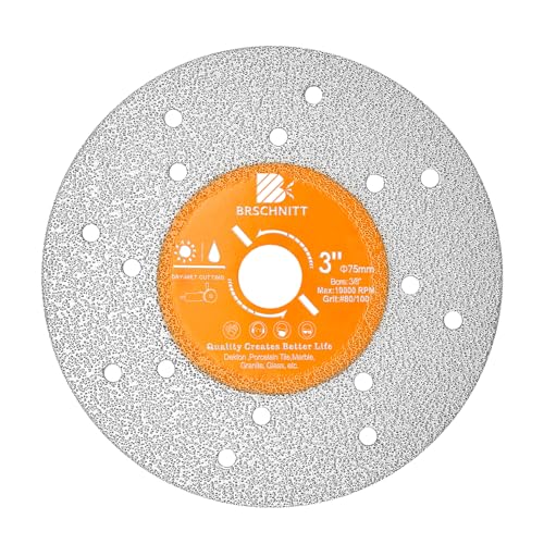 Rock Slab Grinding Disc - 3 inch Glass Cutter, Granite Cutting, Diamond Grinder Wheel for Rock Slab, Stone, Tile, Marble, Granite, Glass Diamond Cutting Disc