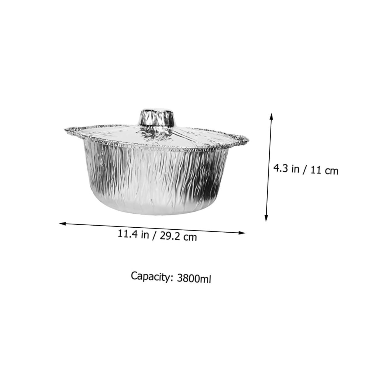 SOLUSTRE Aluminum Foil Pot with Lid Multi Function Cooking Container for Camping Oven Freezer Steaming Recyclable Cost Food Storage